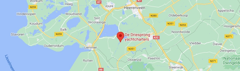 De Driesprong Yachtcenter op de kaart